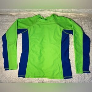 New Kids Swim Rash Guard Green and Navy
